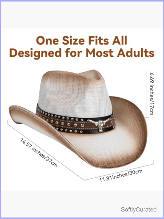 Straw Cowboy Hat Shapeable Brim with Adjustable Band main image 7